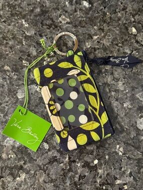 Vera Bradley Navy, Lime & Cream Floral Key Card Holder